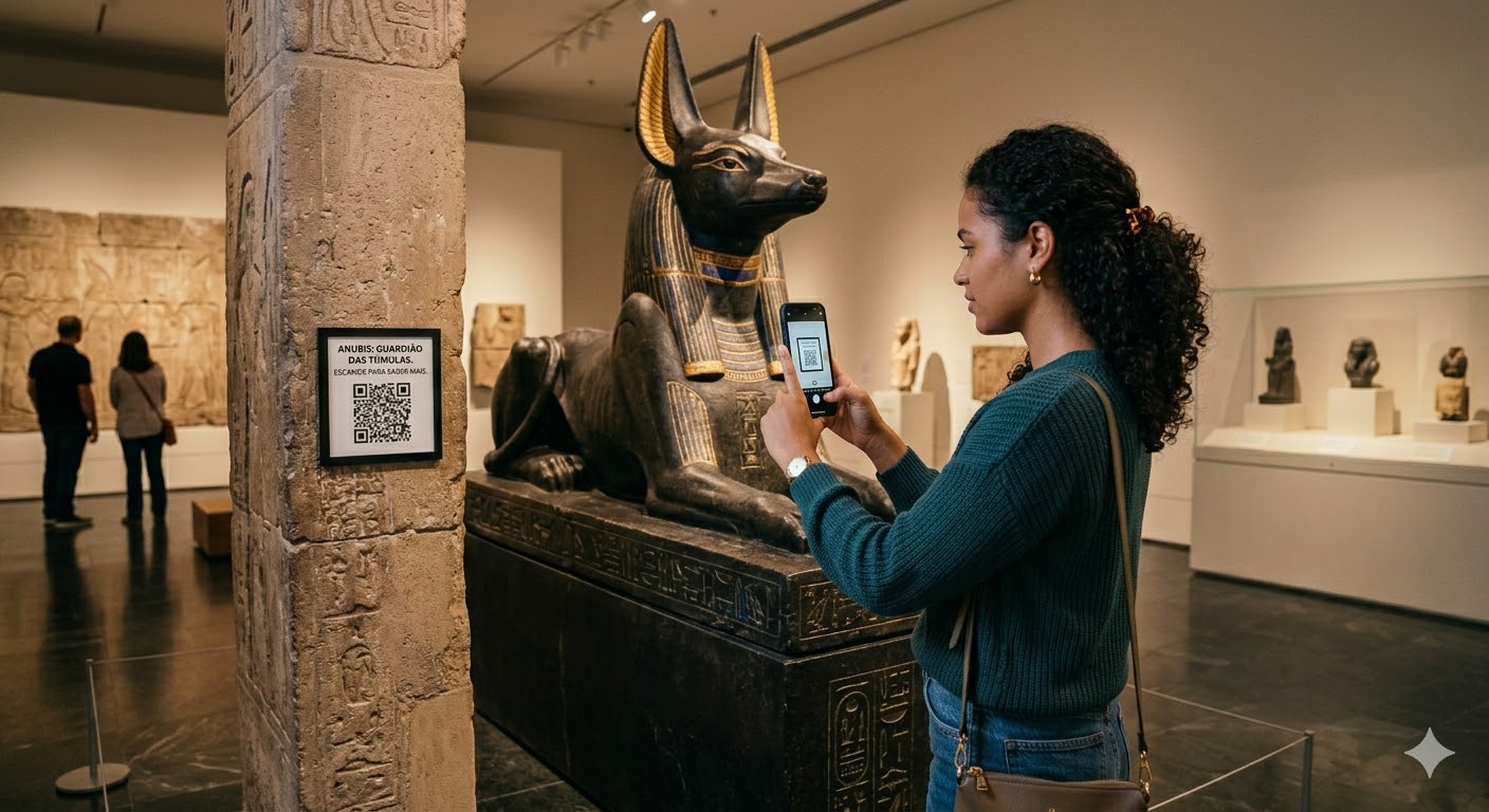 Pessoa olhando uma obra de arte no museu