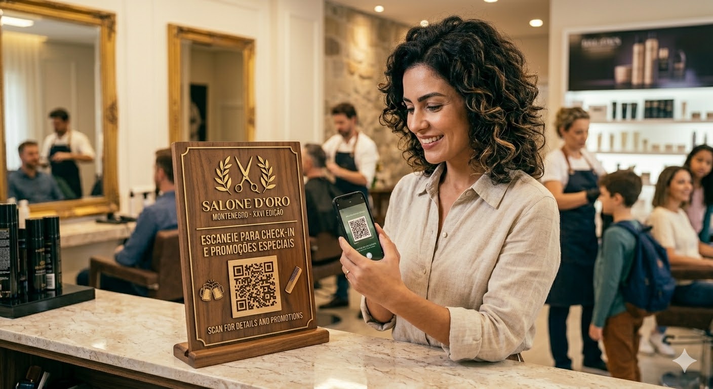 Turista apontando celular